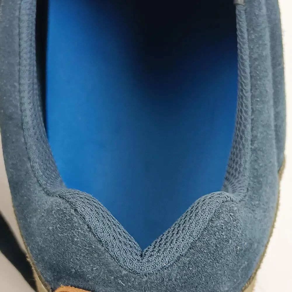 Leather Shoes Mens Size 13 Gray Navy Casual Comfort Lace Up Low Top Sneakers